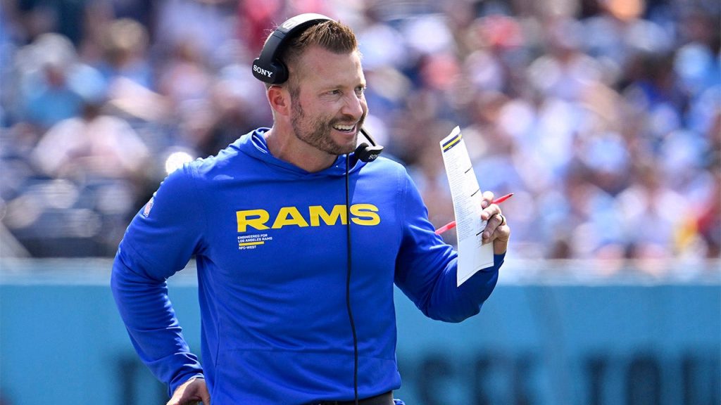 Rams' coach Sean McVay injures plantar fascia during victory against Titans