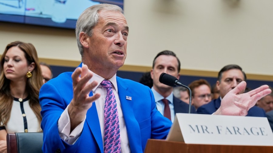 Raskin clashes with Farage in free speech hearing