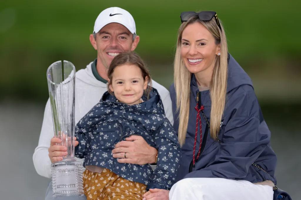 Rory McIlroy enjoys his Irish Open victory with his wife and daughter