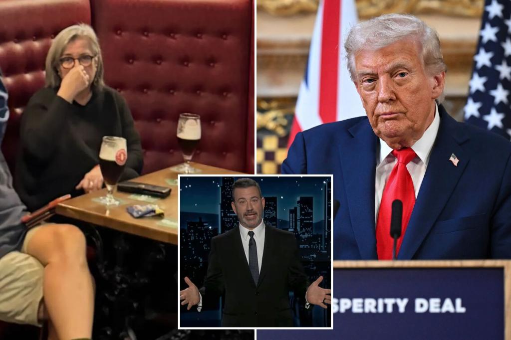 Rosie O'Donnell seen criticizing Jimmy Kimmel at a bar in Northern Ireland