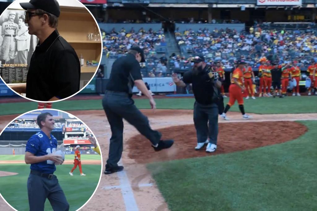 See Eli Manning's unexpected presence at a Savannah Bananas game.