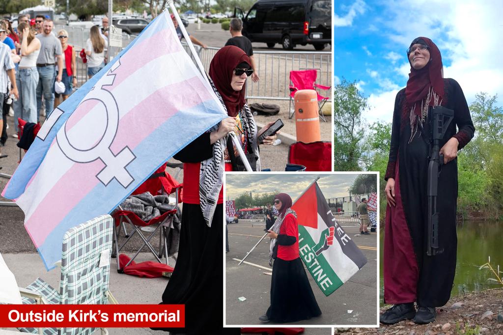 Self-identified trans Muslim antifa participant was part of a small group of demonstrators at Charlie Kirk's funeral
