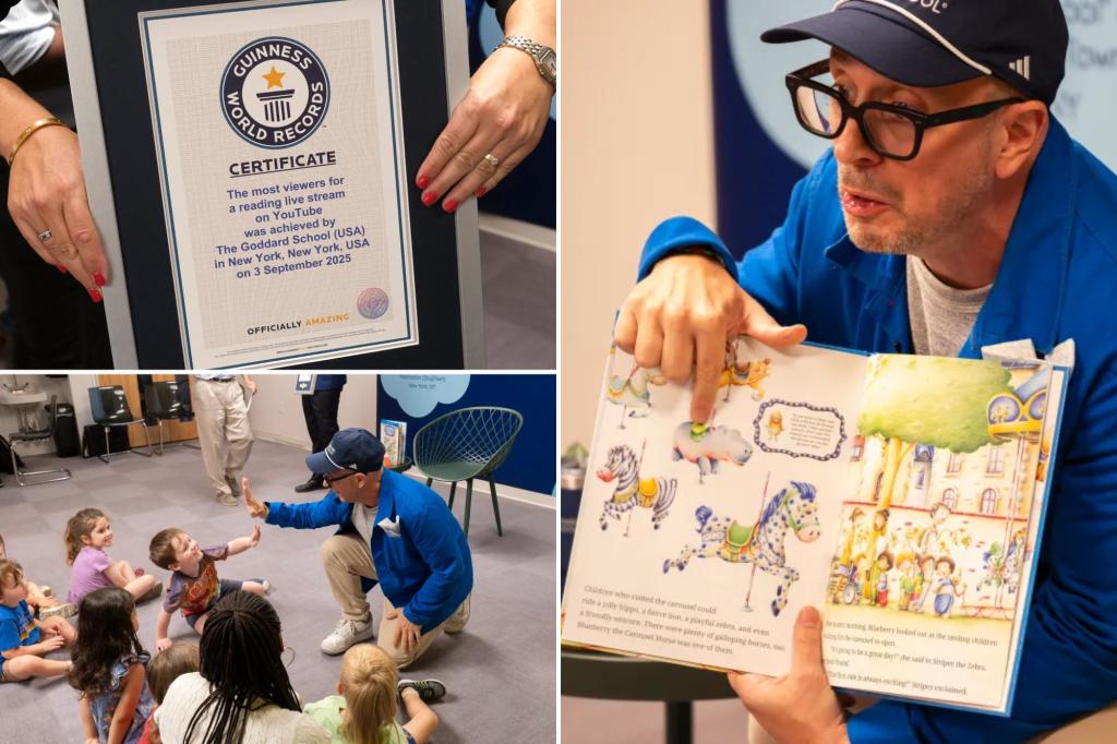Steve Burns from Blue's Clues assists Goddard School in breaking a Guinness World Record