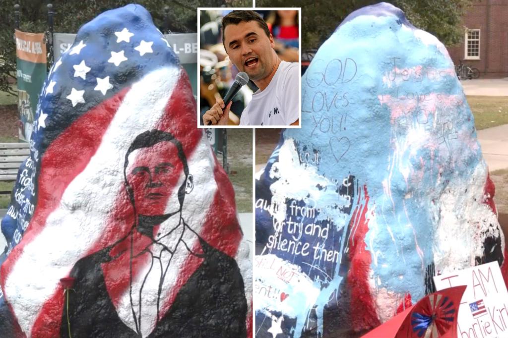 Students at UNC Wilmington cover up tribute to Charlie Kirk