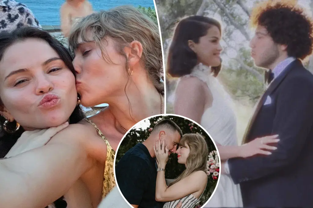 Taylor Swift joked about Selena Gomez 'getting married before her' in her wedding speech, according to reports.
