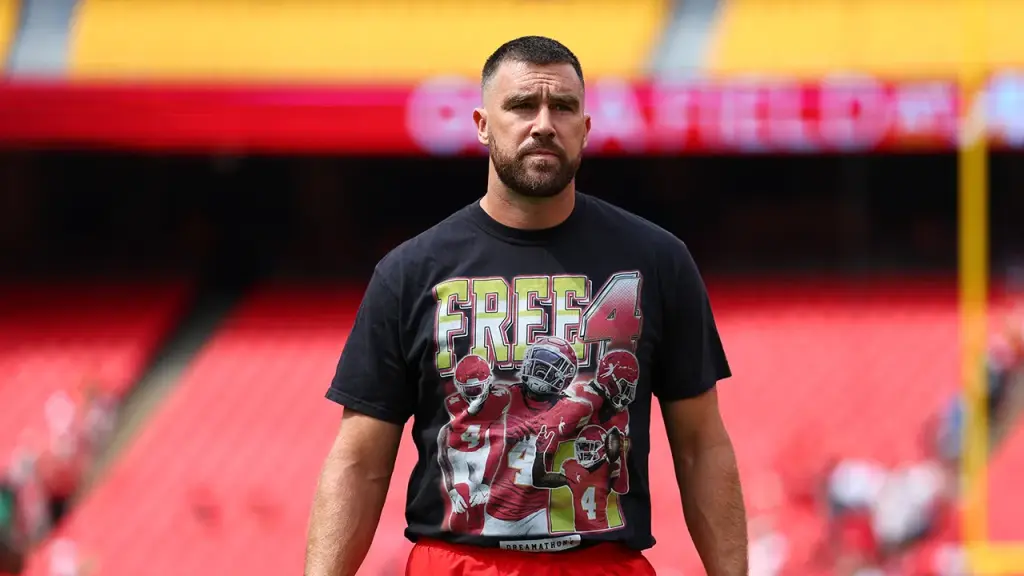 Travis Kelce causes a stir with 'Free 4' shirt in support of Rashee Rice