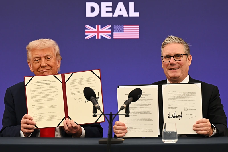Trump and Starmer reach significant technology agreement at joint press conference, talk about global conflicts