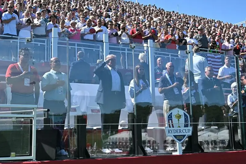 Trump and granddaughter Kai cheer for Team USA at the 2025 Ryder Cup