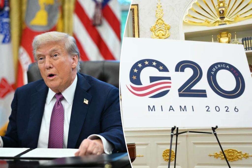 Trump claims his resort will be the venue for the 2026 G20 summit, stating that everyone prefers it there.