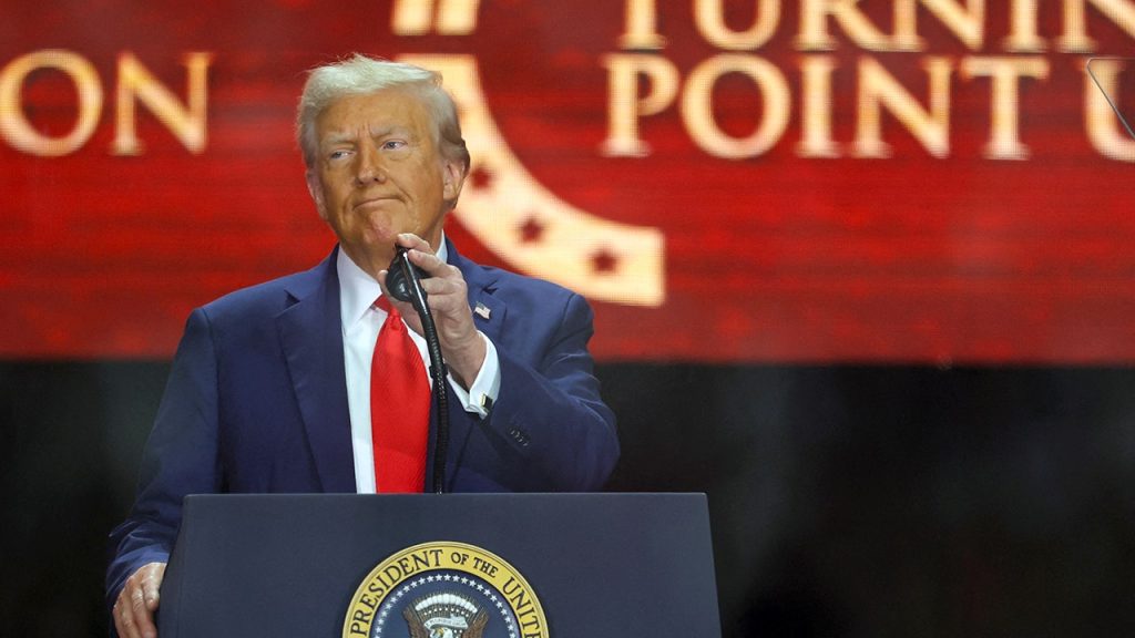 Trump refers to Charlie Kirk as a symbol of American freedom at a memorial