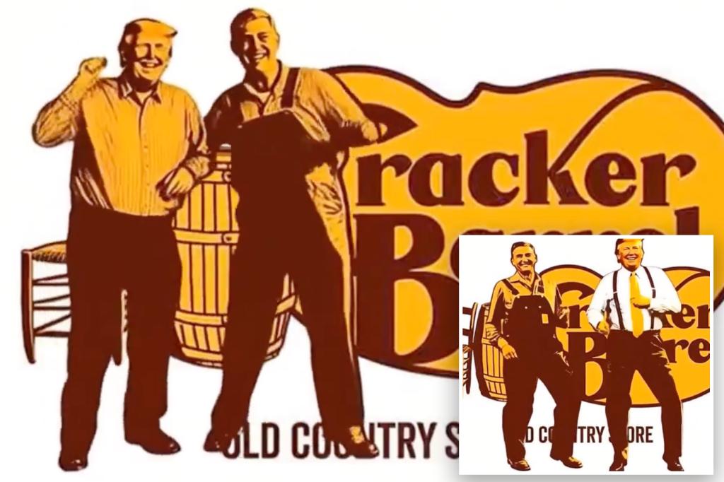 Trump shares AI video of himself dancing with Cracker Barrel's Uncle Herschel