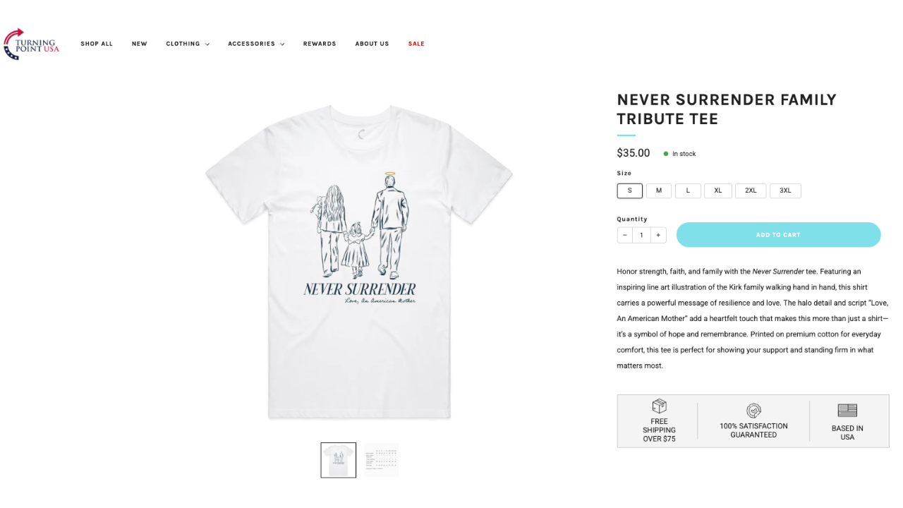 Turning Point USA offers memorial items for Charlie Kirk