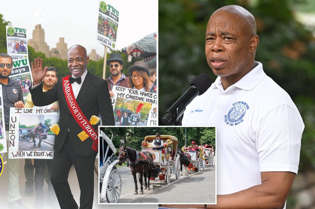 Union starts aggressive $1M advertising effort opposing Eric Adams' attempt to ban horse carriages in NYC