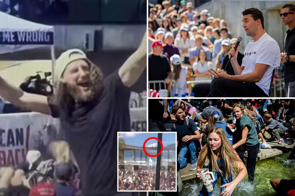 Unknown person in crowd at Charlie Kirk shooting spotted applauding and glancing back