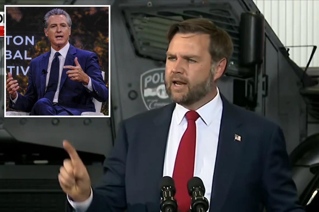 Vance criticizes Democrats and calls out Gavin Newsom following the Dallas ICE shooting.