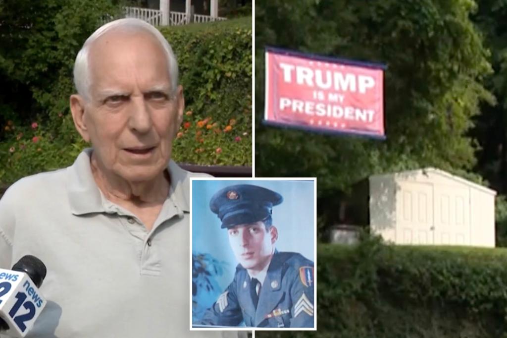 Vietnam veteran battles New York village to keep 'Trump is my president' banner displayed at his house