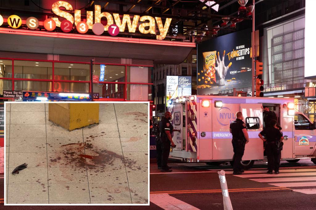 Violence erupts in Times Square with slashing and reported assault by off-duty firefighter, according to police.