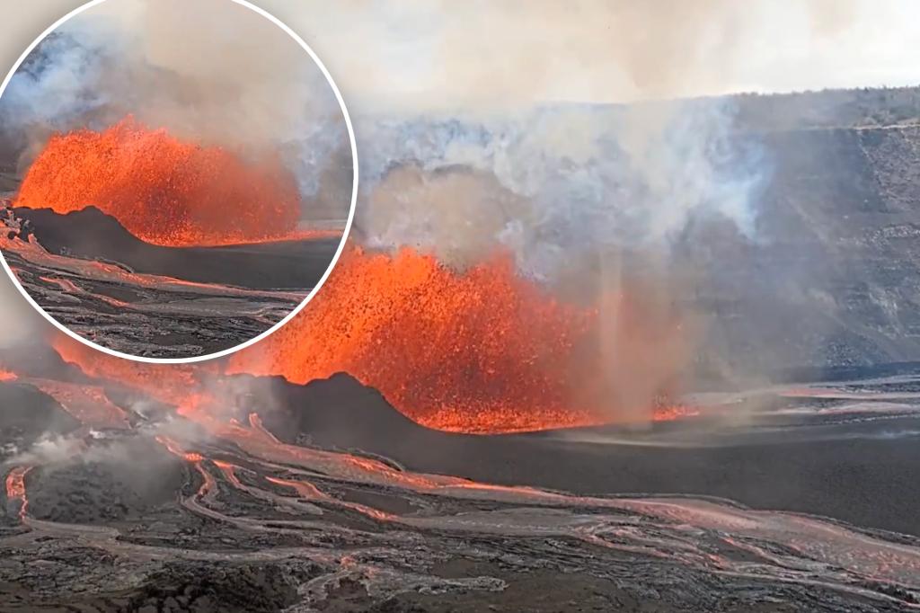 'Volnado' rises into the sky as Hawaii's Kīlauea volcano erupts