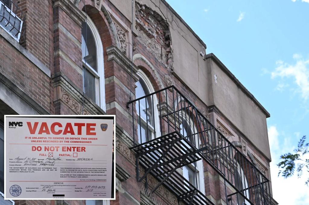 West Village residents were unaware they had to leave their deteriorating apartments after a piece of the building fell near a popular tourist area.