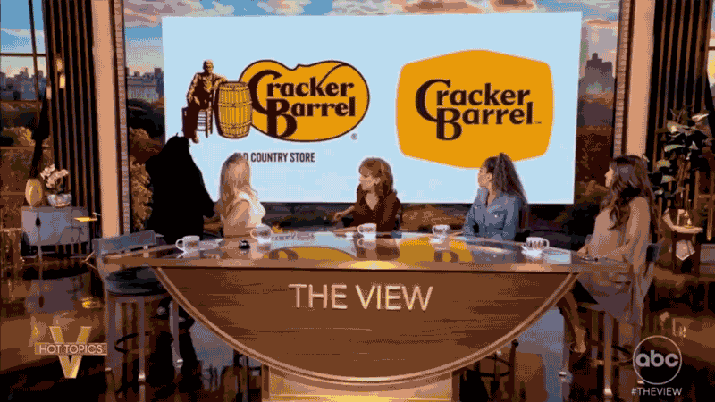 Whoopi supports Cracker Barrel's rebranding while other 'View' co-hosts disagree.