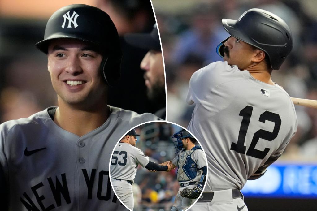 Yankees barely escape a major collapse to triumph in a high-scoring game against the Twins