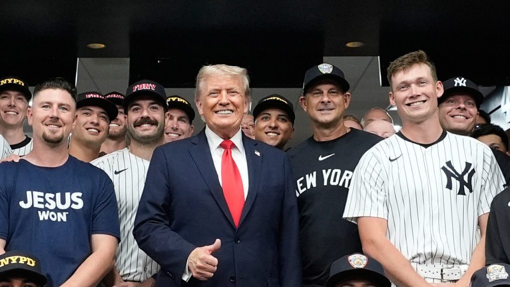 Yankees manager Aaron Boone says Trump's presence created a memorable evening.