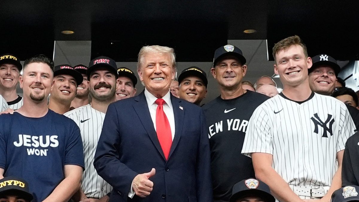 Yankees manager Aaron Boone says Trump's presence created a memorable evening.