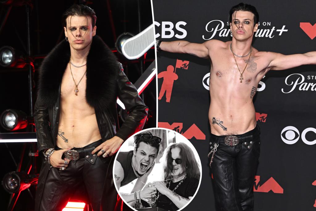 Yungblud sported Ozzy Osbourne's necklace on the 2025 VMAs red carpet