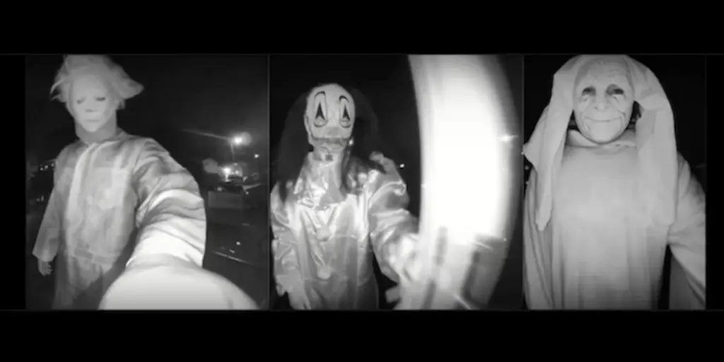 A woman reported that a trio in costumes knocked on their front door late at night and made death threats. Police then got involved.