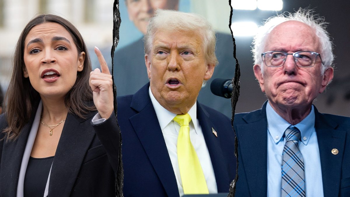 AOC and Sanders cautious in praising President Trump for the ceasefire at the town hall.