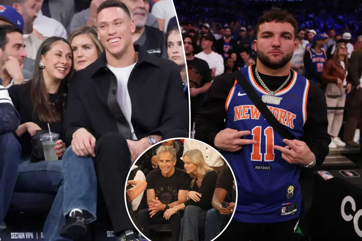 Aaron Judge and Cam Skattebo enjoy a star-studded Knicks season opener