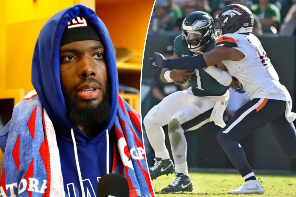 Andrew Thomas of the Giants faces a significant test against the league's top sack leader