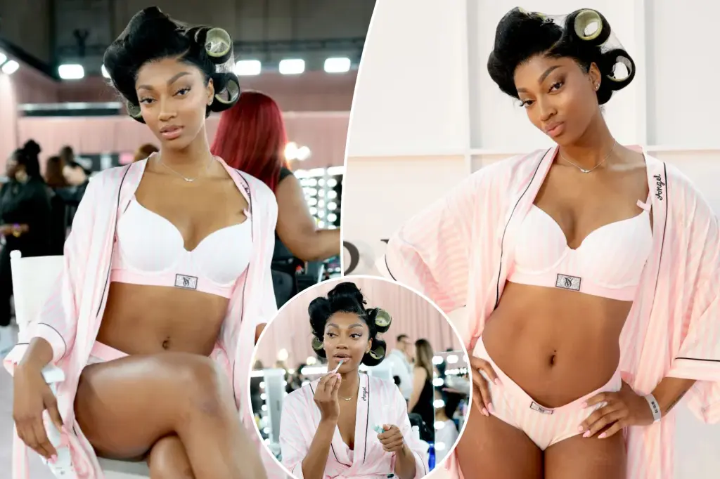 Angel Reese amazes backstage at the Victoria's Secret fashion show