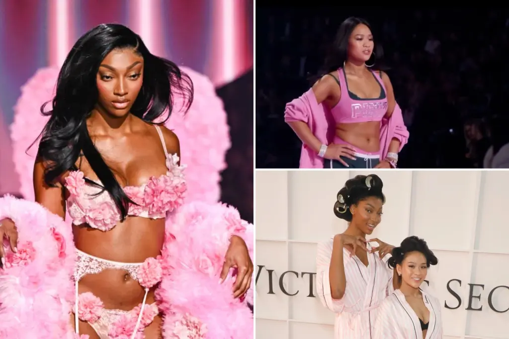 Angel Reese and Suni Lee participate in the Victoria's Secret Fashion Show