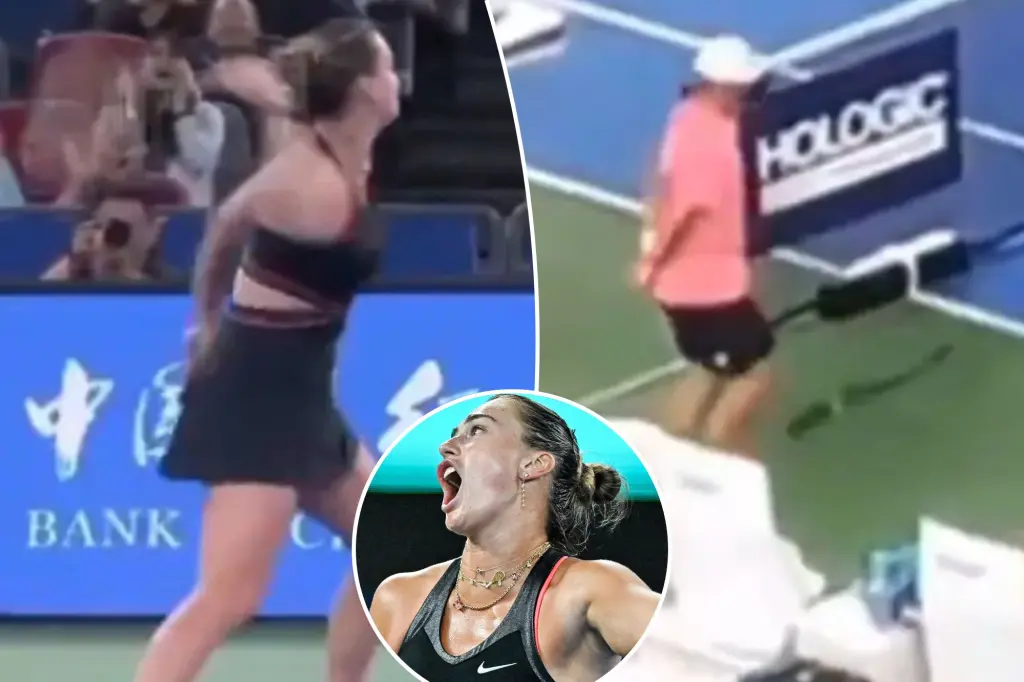 Aryna Sabalenka almost hits a ballboy with a risky racket toss