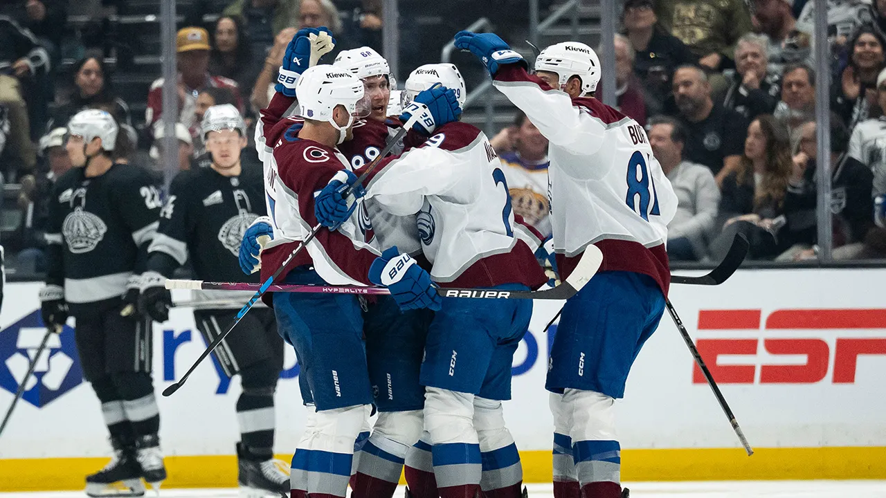 Avalanche and Kings players clash in opening game of NHL season