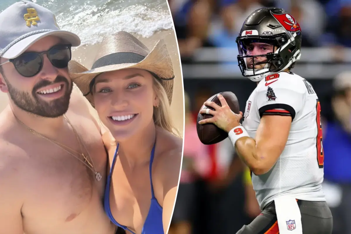 Baker Mayfield’s wife turned him down multiple times during his long quest.