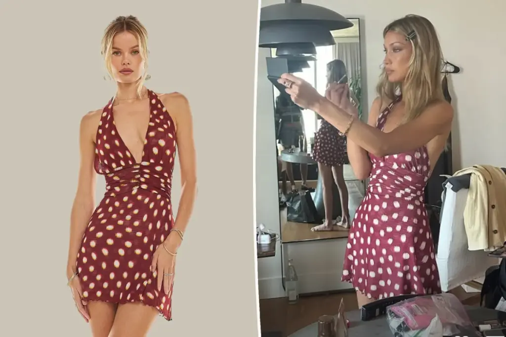 Bella Hadid donned a $128 Resa dress for her Orebella promotion.