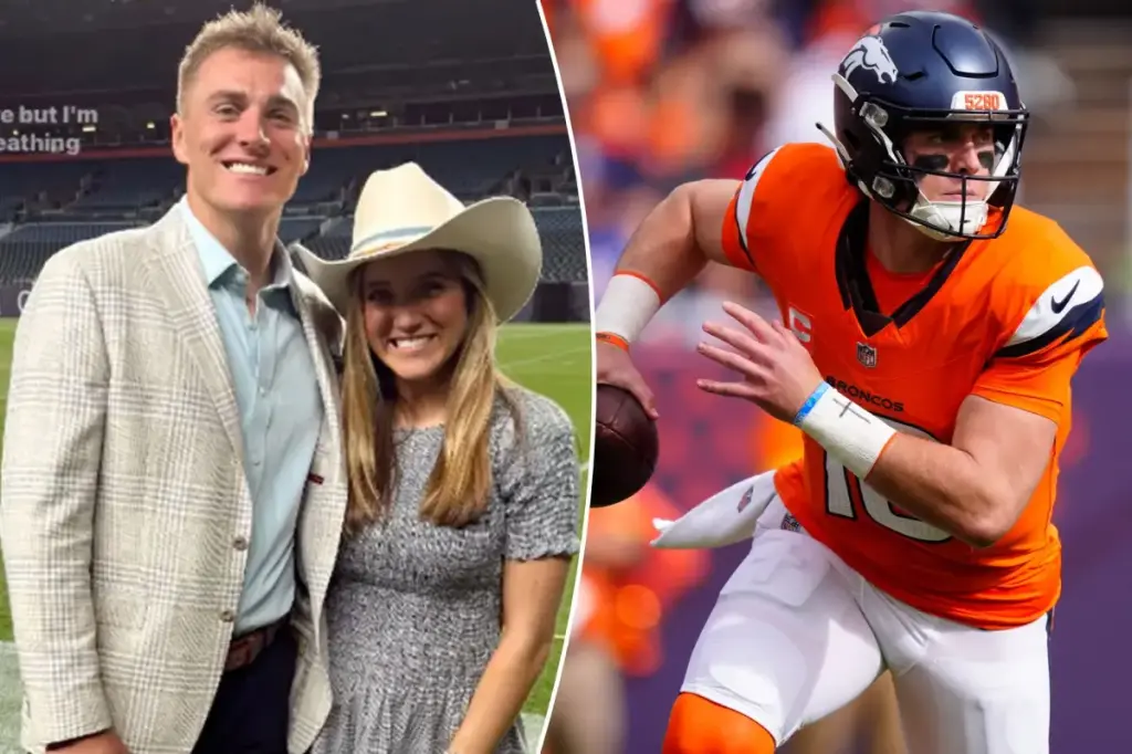 Bo Nix's wife struggles to breathe after seeing the Broncos come back against the Giants