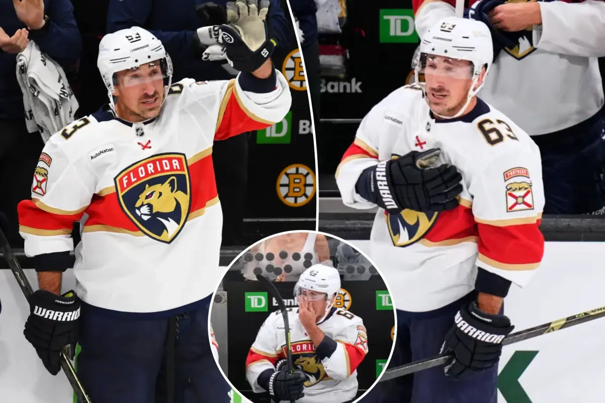 Brad Marchand gets teary during heartfelt return to Boston