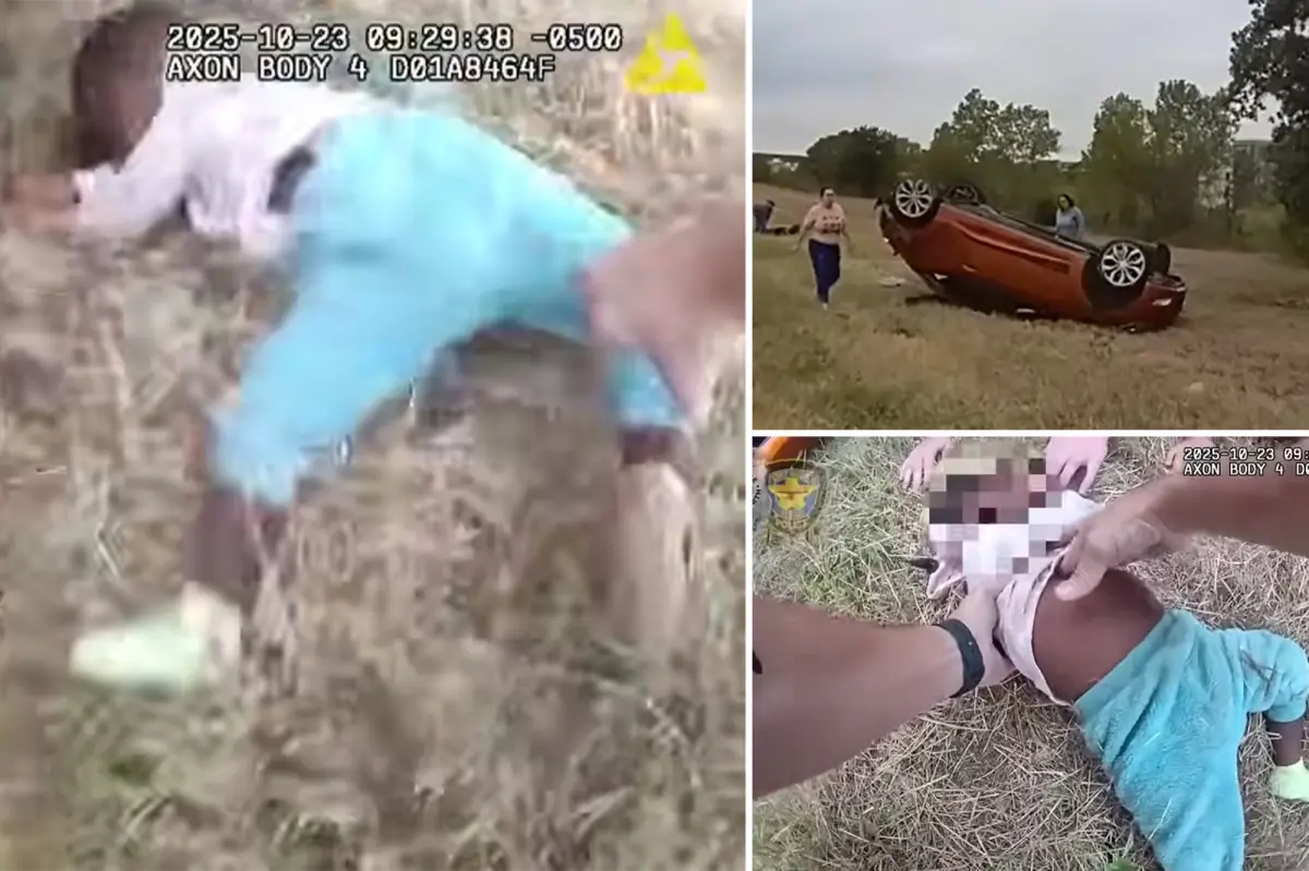 Brave officers and onlookers rescue baby from flipped vehicle in intense bodycam footage: 'She has no pulse!'