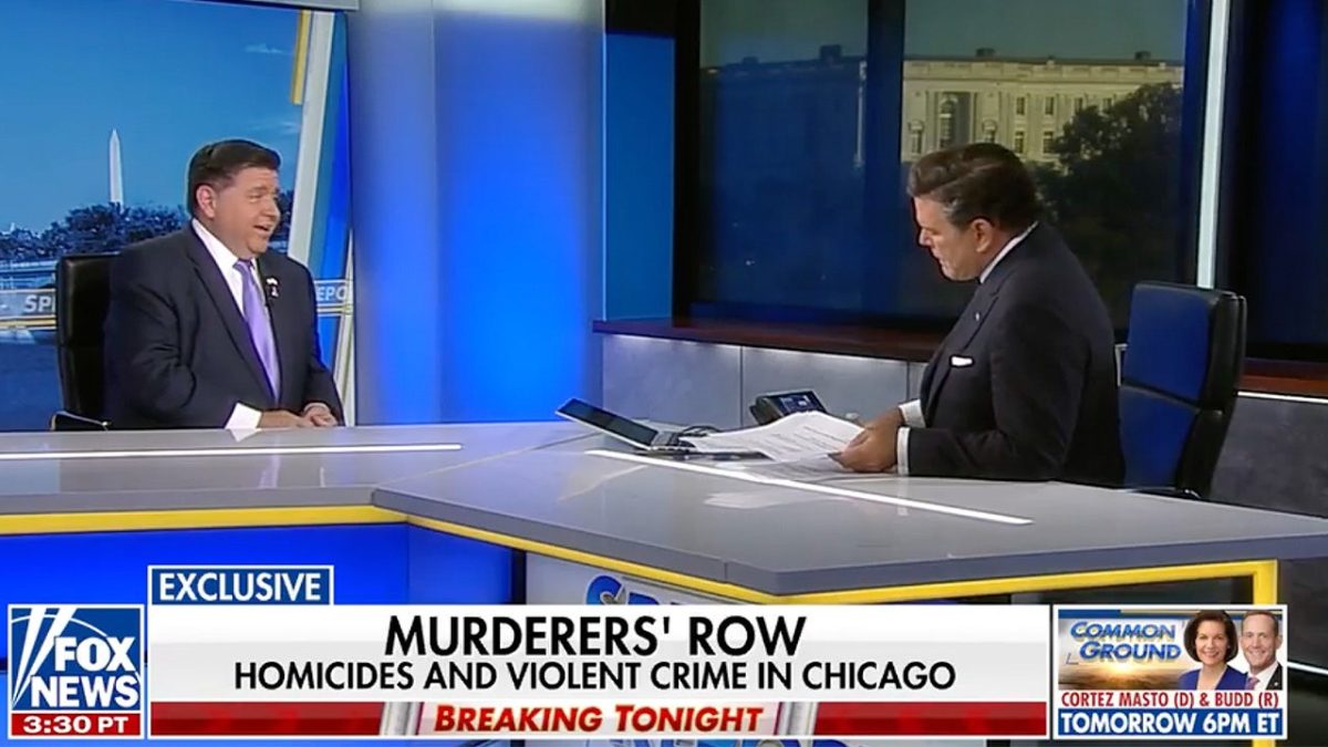 Bret Baier challenges Pritzker with information indicating Chicago has the highest murder rate.