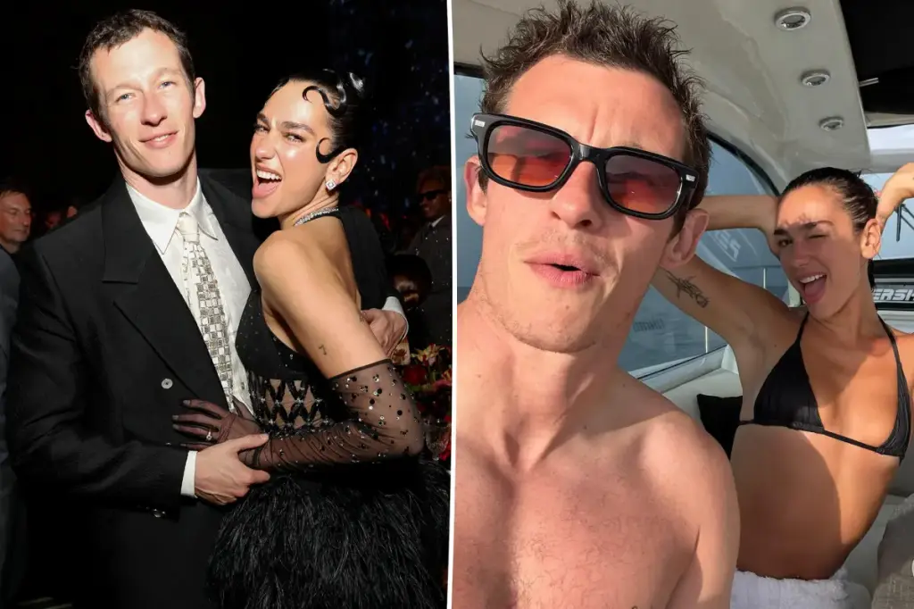 Callum Turner shares the 'crazy' story of how he met Dua Lipa.