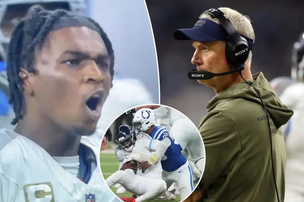 Cam Ward's intense sideline reaction captured on air