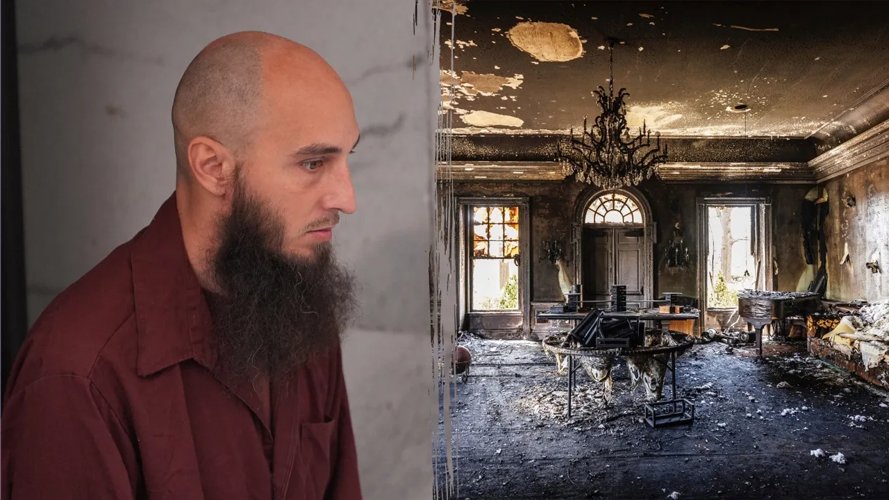 Cody Balmer admits guilt in terrorism case related to mansion fire.