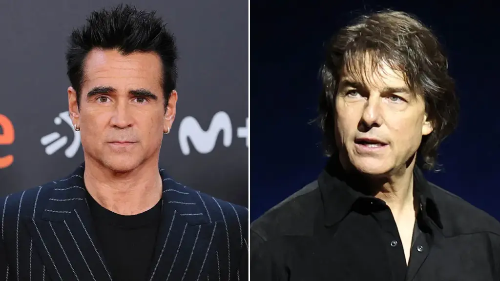 Colin Farrell shares that Tom Cruise 'was not very pleased' with him while filming in 2002.