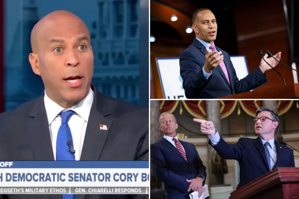 Cory Booker feels a sense of pride in Democratic leadership for managing the government shutdown issue.