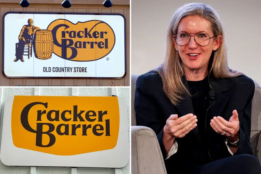 Cracker Barrel CEO says logo change wasn't based on beliefs.