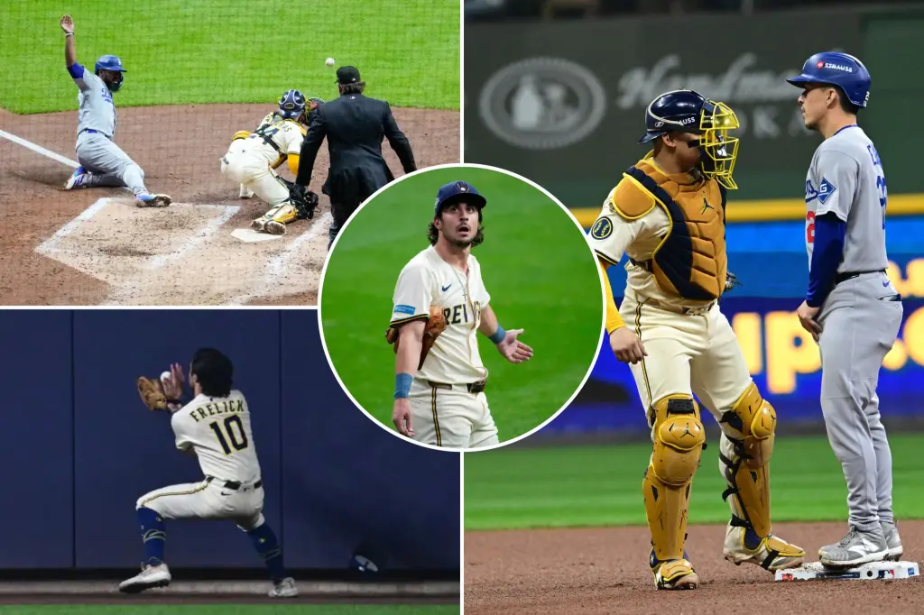 Crazy double play stirs up excitement in Dodgers-Brewers matchup