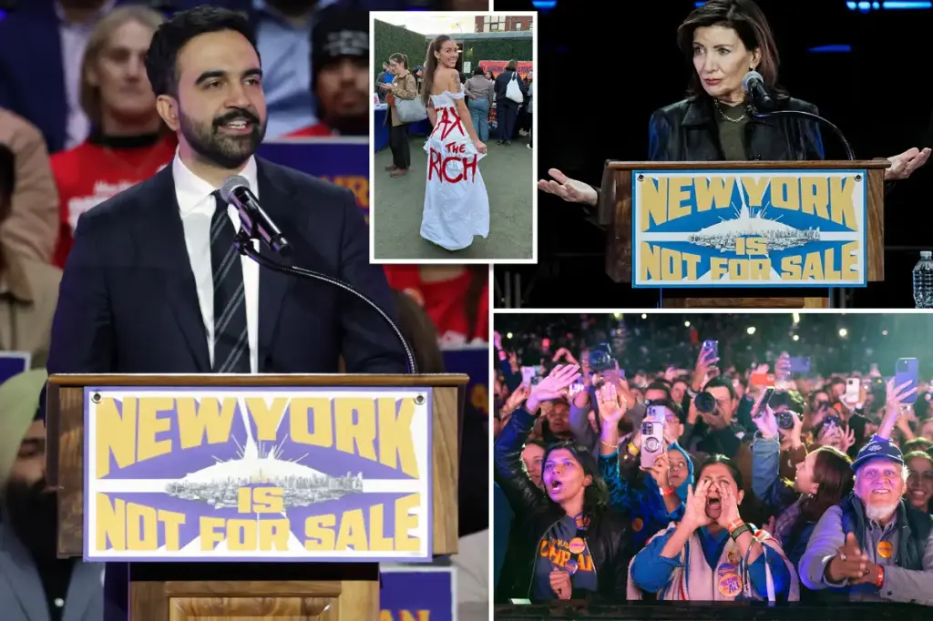 Crowd jeers at Governor Hochul with 'Tax the Rich' chant during Zohran Mamdani's NYC rally with AOC and Sanders